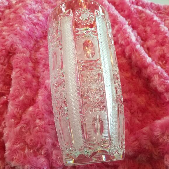 Vintage Bohemian crystal vase from Czech Republic Queen Lace - Picture 14 of 16